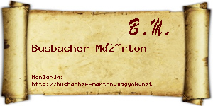 Busbacher Márton névjegykártya